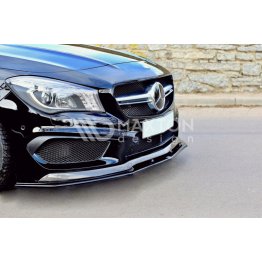 Накладка сплиттер на передний бампер вариант 2 на Mercedes CLA C117 AMG 45